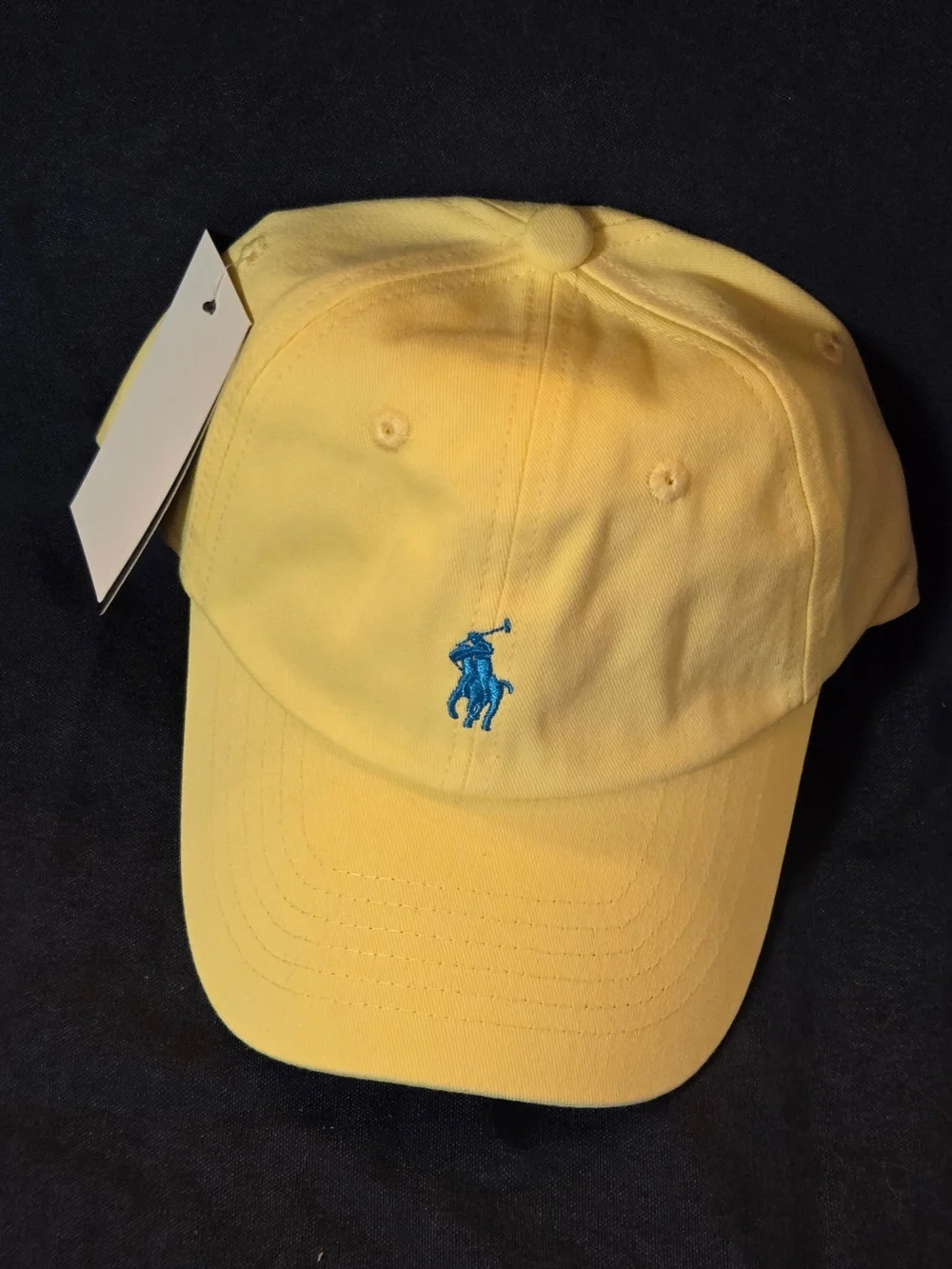 Polo by Ralph Lauren Yellow Baseball Cap with Blue Pony - Picture 14 of 14
